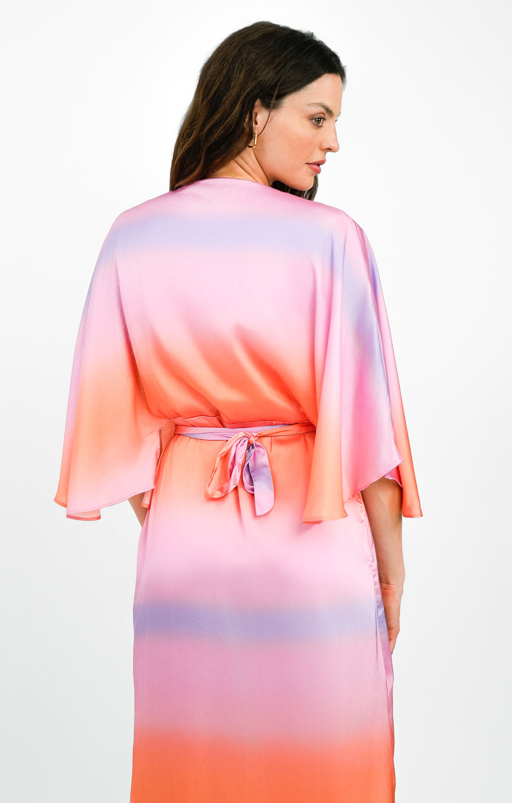 Anaya Kimono Sleeve Maxi Wrap Dress In Ombre Print