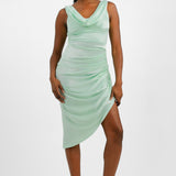 ASOS DESIGN Cowl Corset Draped Midi Dress In Mint