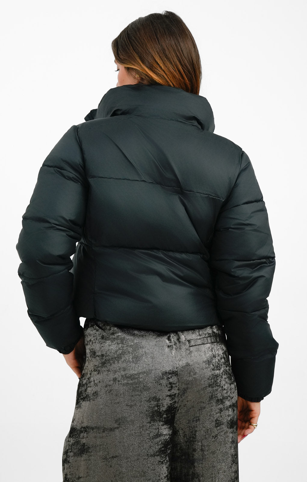 Columbia Puffect Cropped Coat In Black