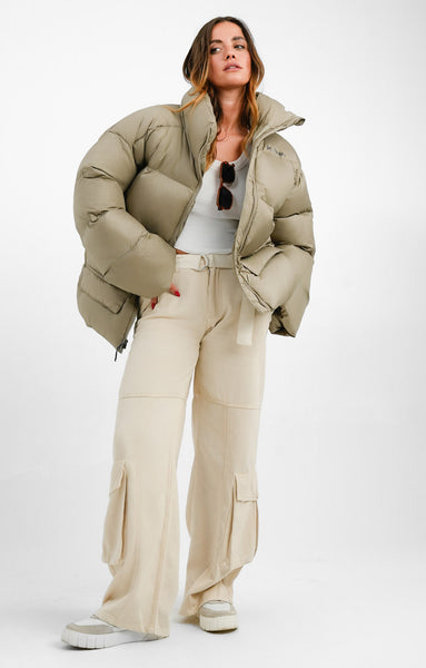 Puffer Jacket Asos Khaki Coat Oversized Puffer Asos Khaki Puffer