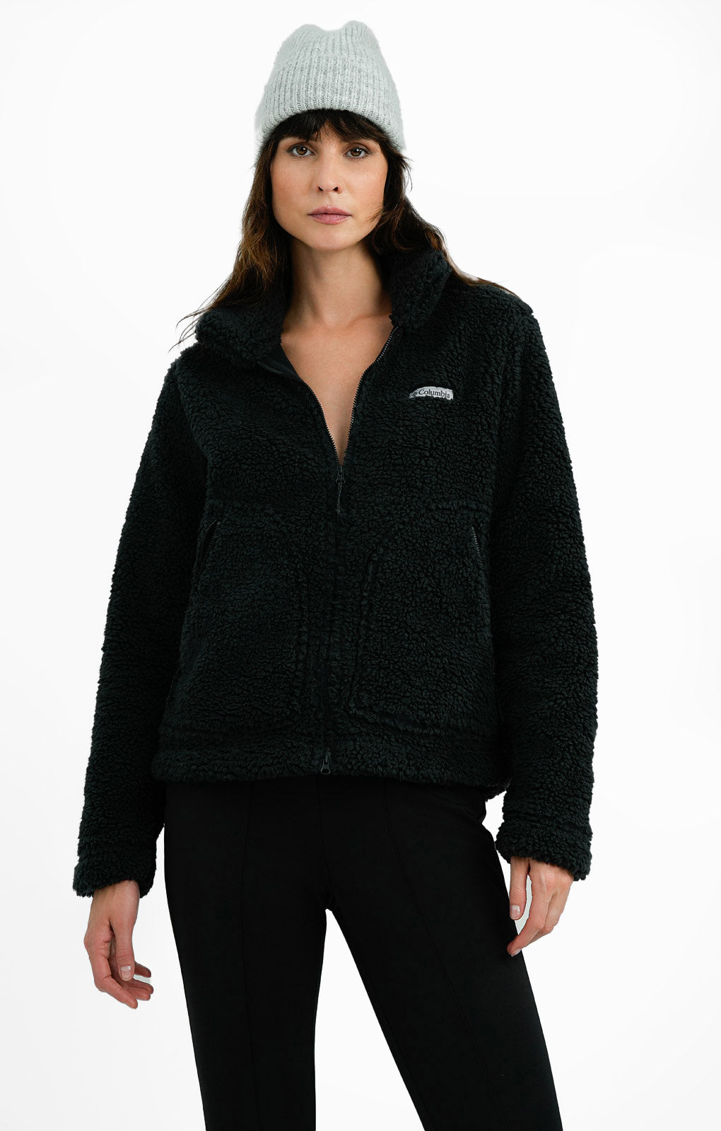 Columbia Lodge Baffled Sherpa Jacket In Black