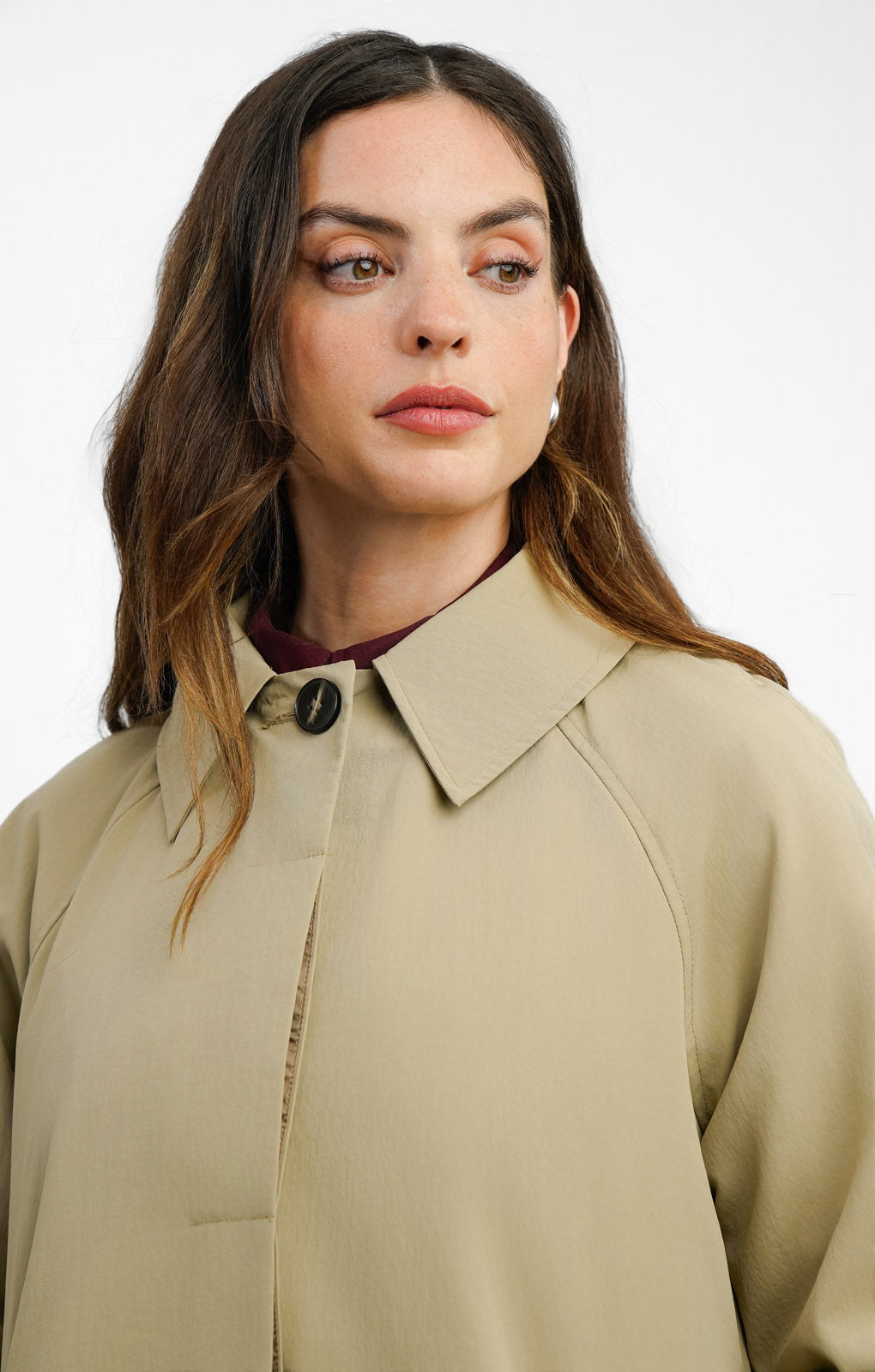 ASOS DESIGN Premium Top Collar Trench In Stone