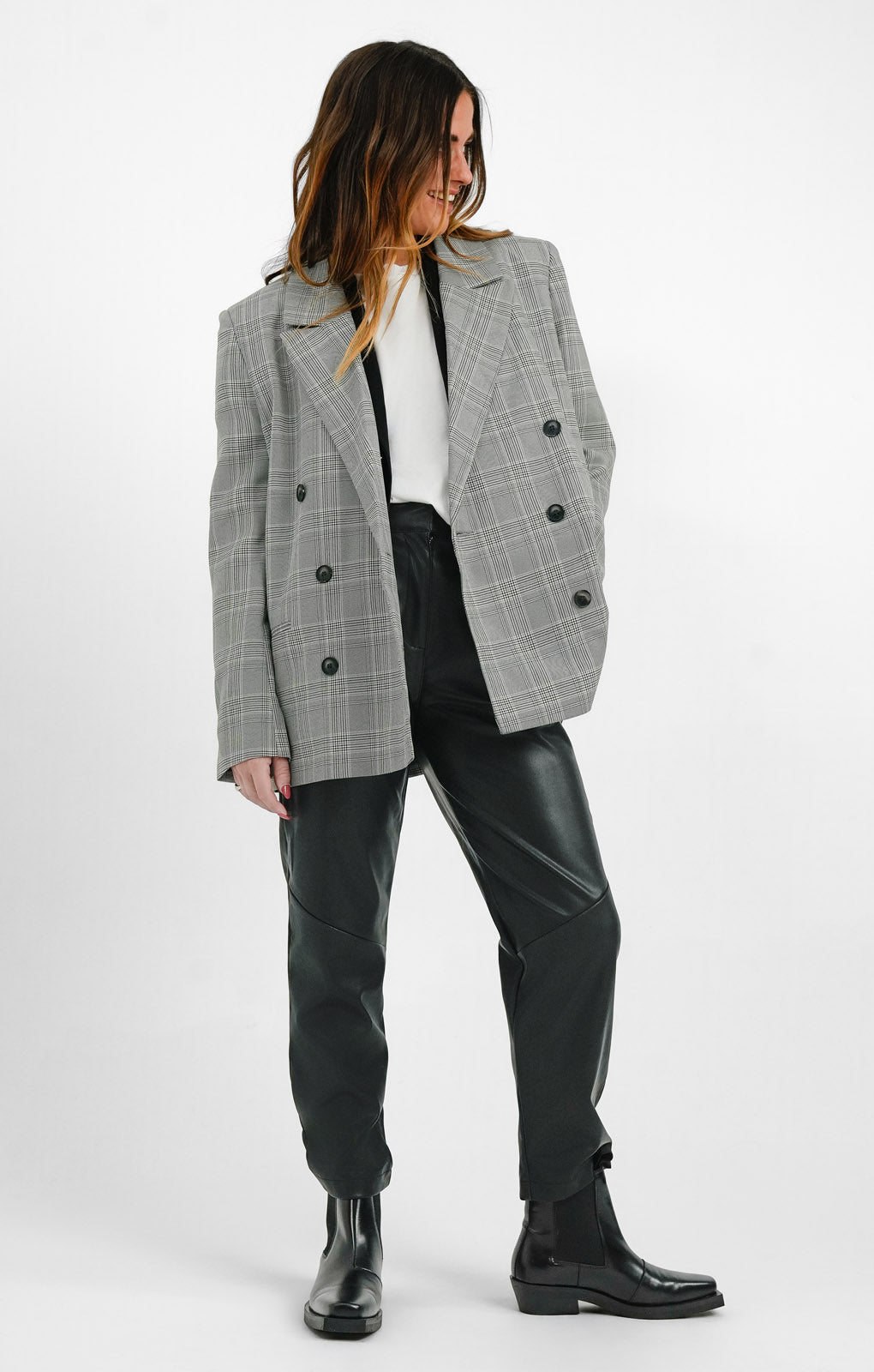 Topshop Faux Leather High Waist Pleated Peg Trouser In Black