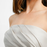 Linen Strapless Bustier Top In Mole
