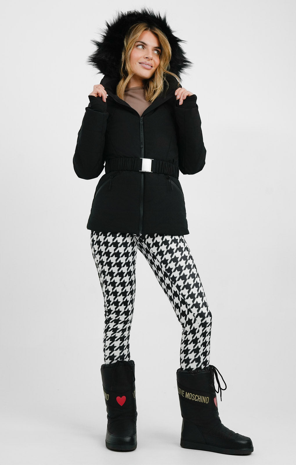 ASOS 4505 Ski Belted Jacket With Faux Fur Hood