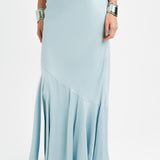Topshop Tall Seamed Detail Maxi Skirt In Light Blue