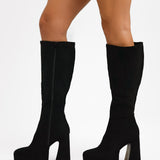 ASOS DESIGN Capri Platform Knee Boots In Black