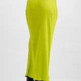Topshop Ruched Side Maxi Skirt In Bright Lemon