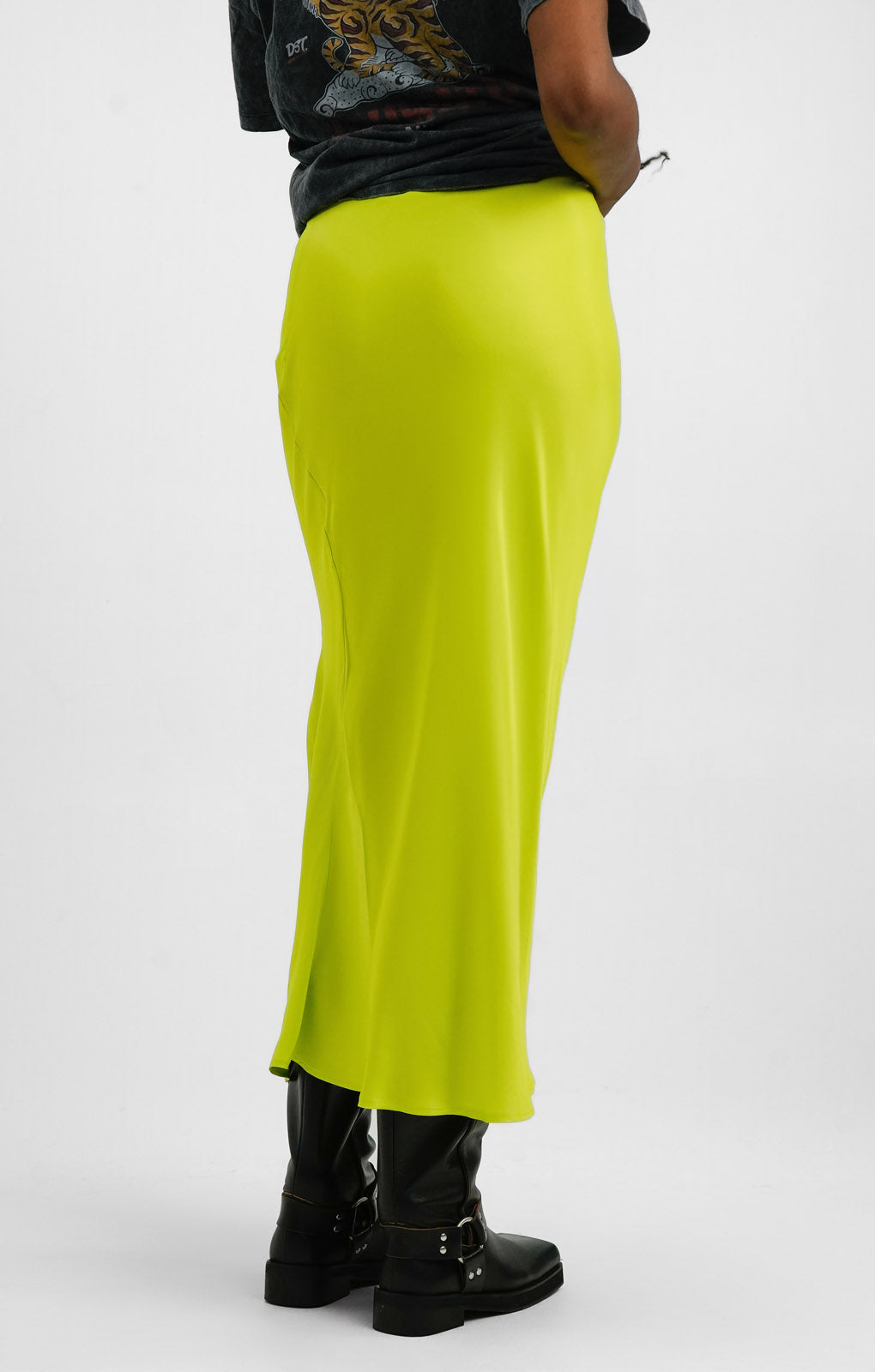 Topshop Ruched Side Maxi Skirt In Bright Lemon