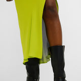 Topshop Ruched Side Maxi Skirt In Bright Lemon