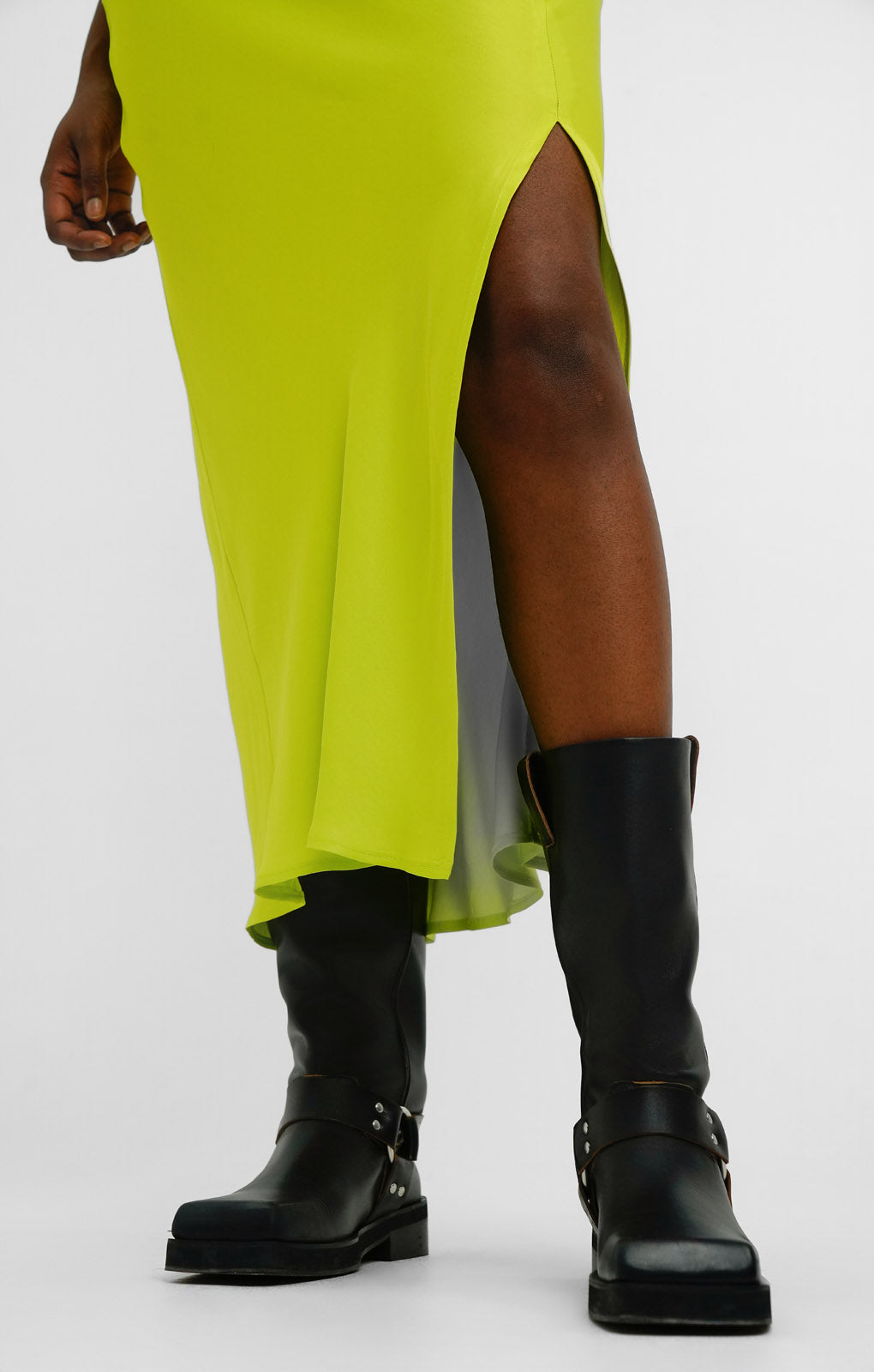 Topshop Ruched Side Maxi Skirt In Bright Lemon