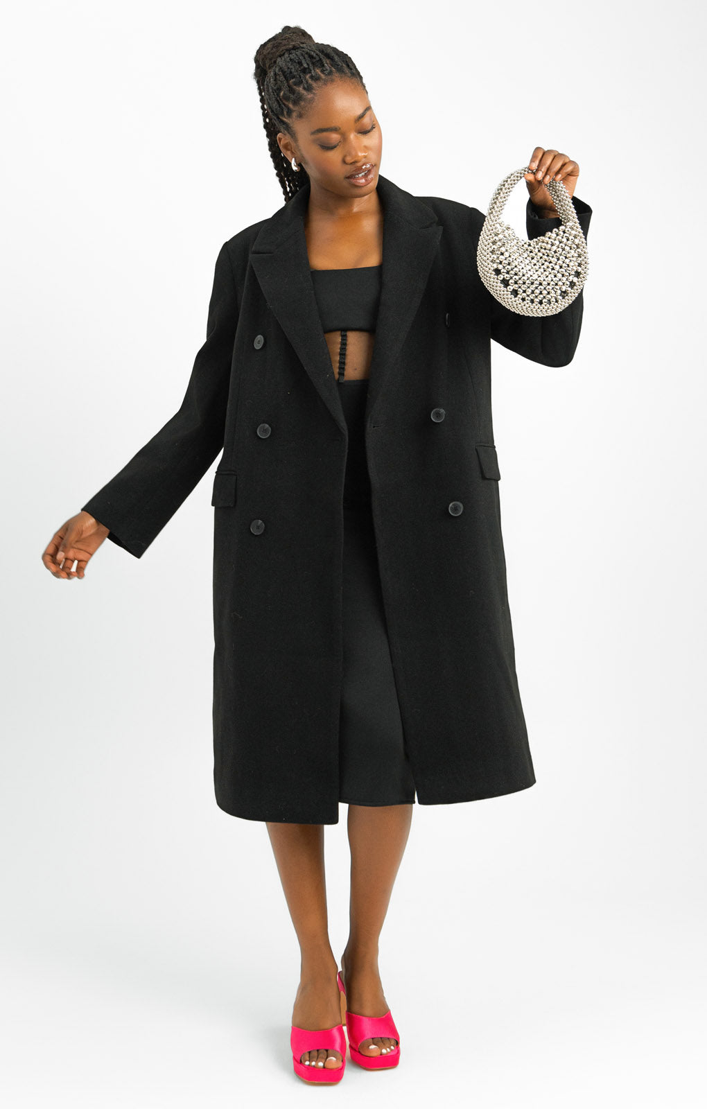 ASOS DESIGN Mid Length Dad Coat In Black