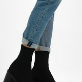 ASOS DESIGN Explore Chunky Heeled Sock Boots In Black