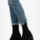 ASOS DESIGN Explore Chunky Heeled Sock Boots In Black
