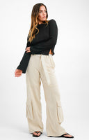 ASOS DESIGN Soft Oversized Cargo With Belt In Ecru