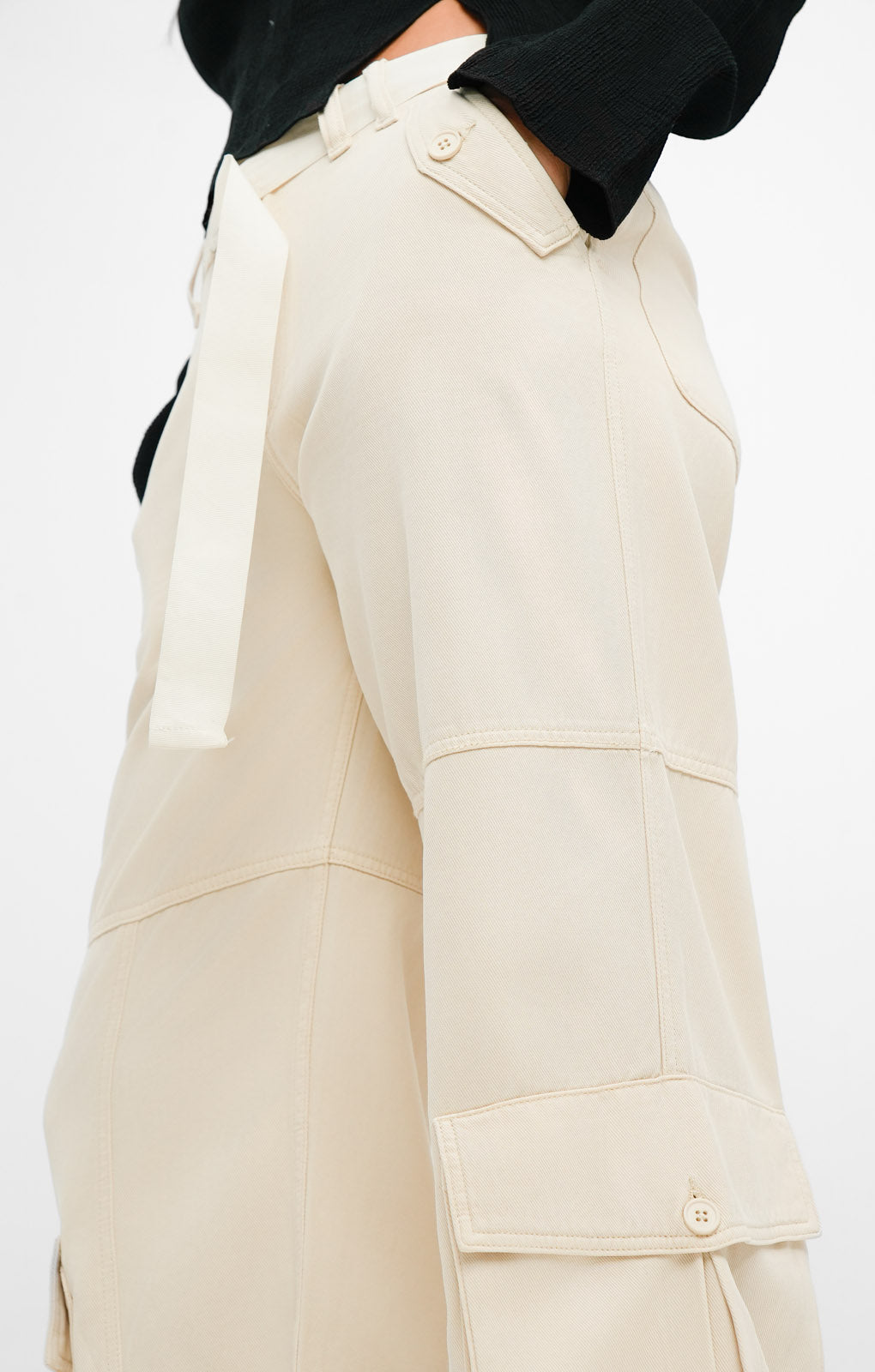 ASOS DESIGN Soft Oversized Cargo With Belt In Ecru