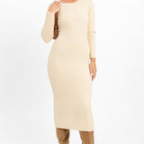 Bardot Midi Knit Dress In Cream