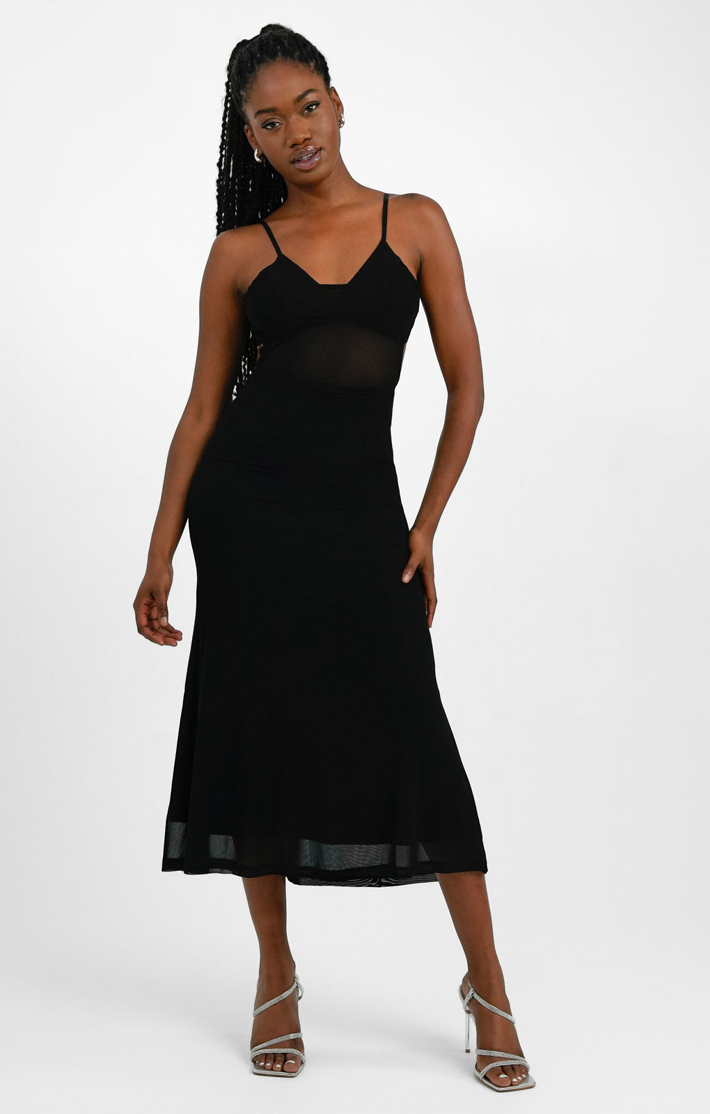 Bardot Midi Dress In Black