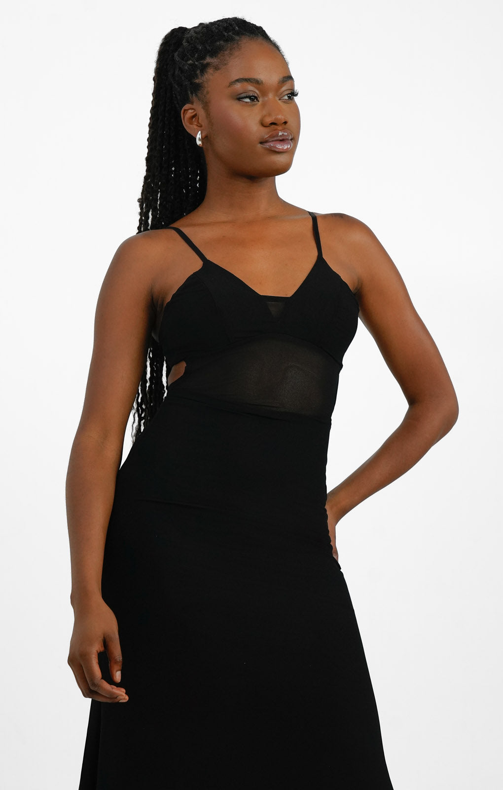 Bardot Midi Dress In Black