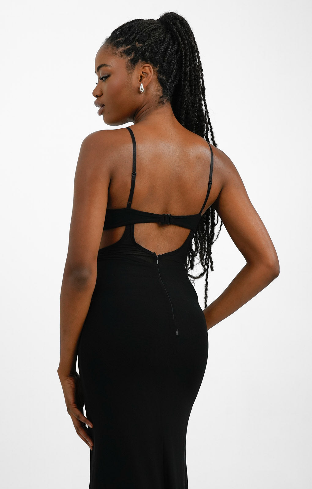 Bardot Midi Dress In Black
