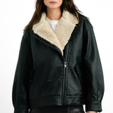ASOS EDITION Real Leather Ultimate Aviator Coat In Black