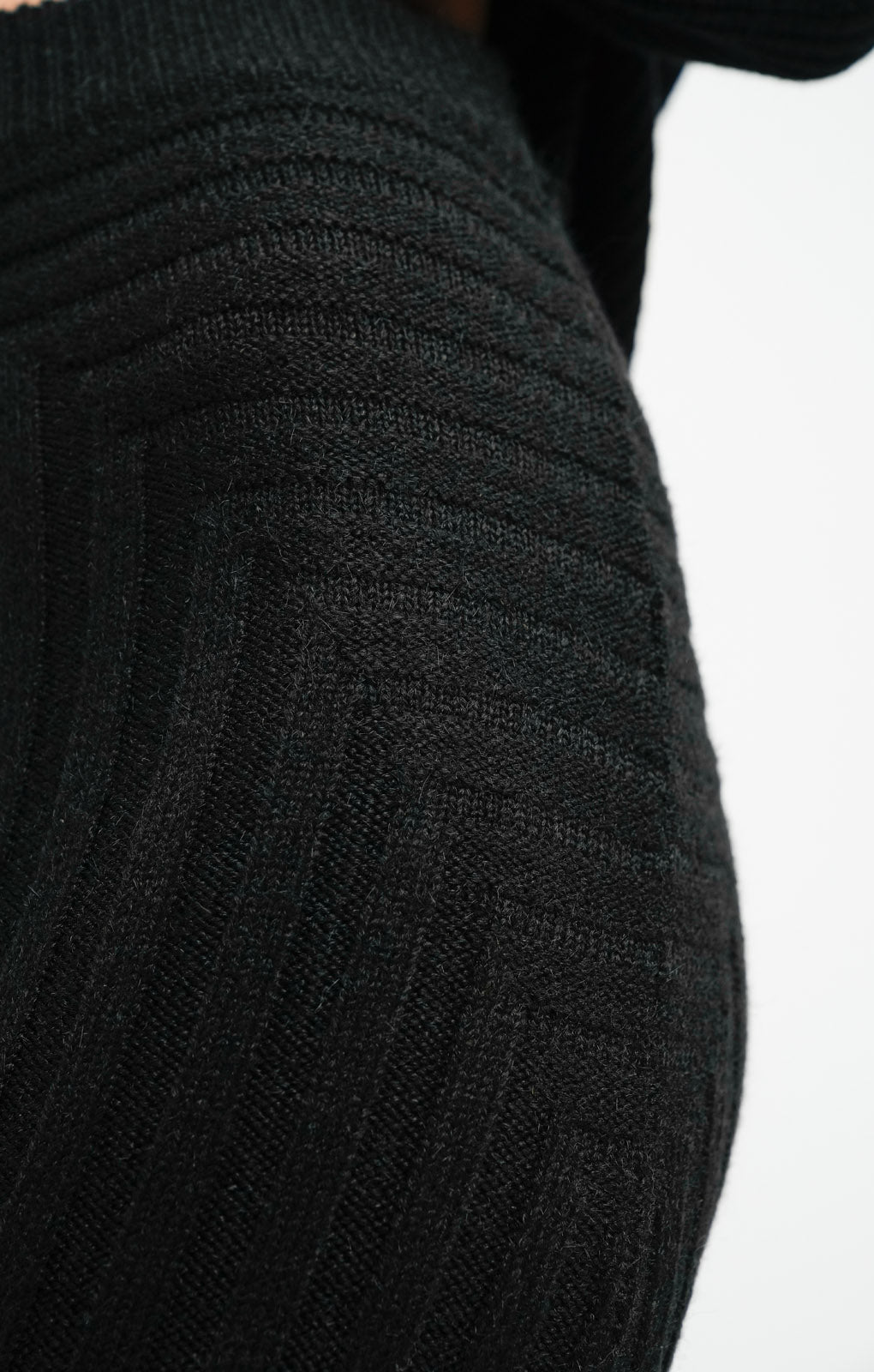 Topshop Knitted Premium Rib Skirt In Black