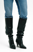 ASOS DESIGN Clove Cone Heel Slouch Knee Boots In Black