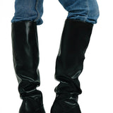 ASOS DESIGN Clove Cone Heel Slouch Knee Boots In Black