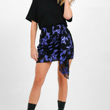 Topshop Jacquard Drape Mini Skirt In Blue