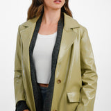 Urbancode Patent Coat In Sage Green
