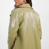 Urbancode Patent Coat In Sage Green