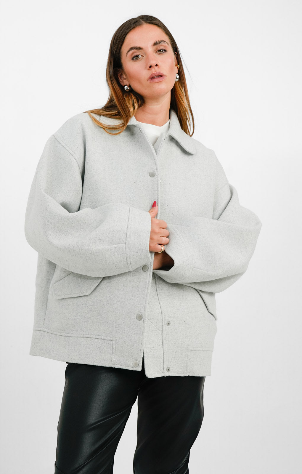 ASOS DESIGN Wool Blend Bomber Jacket In Grey