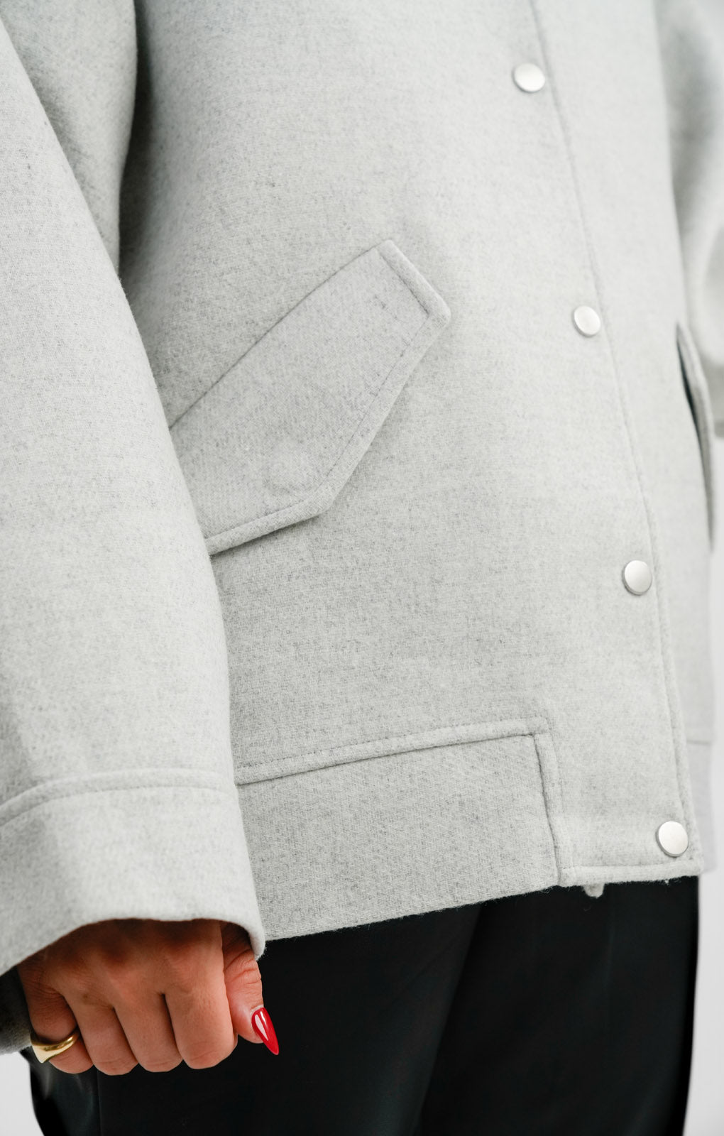 ASOS DESIGN Wool Blend Bomber Jacket In Grey