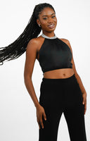 Forever New Embellished Tie Back Top In Black