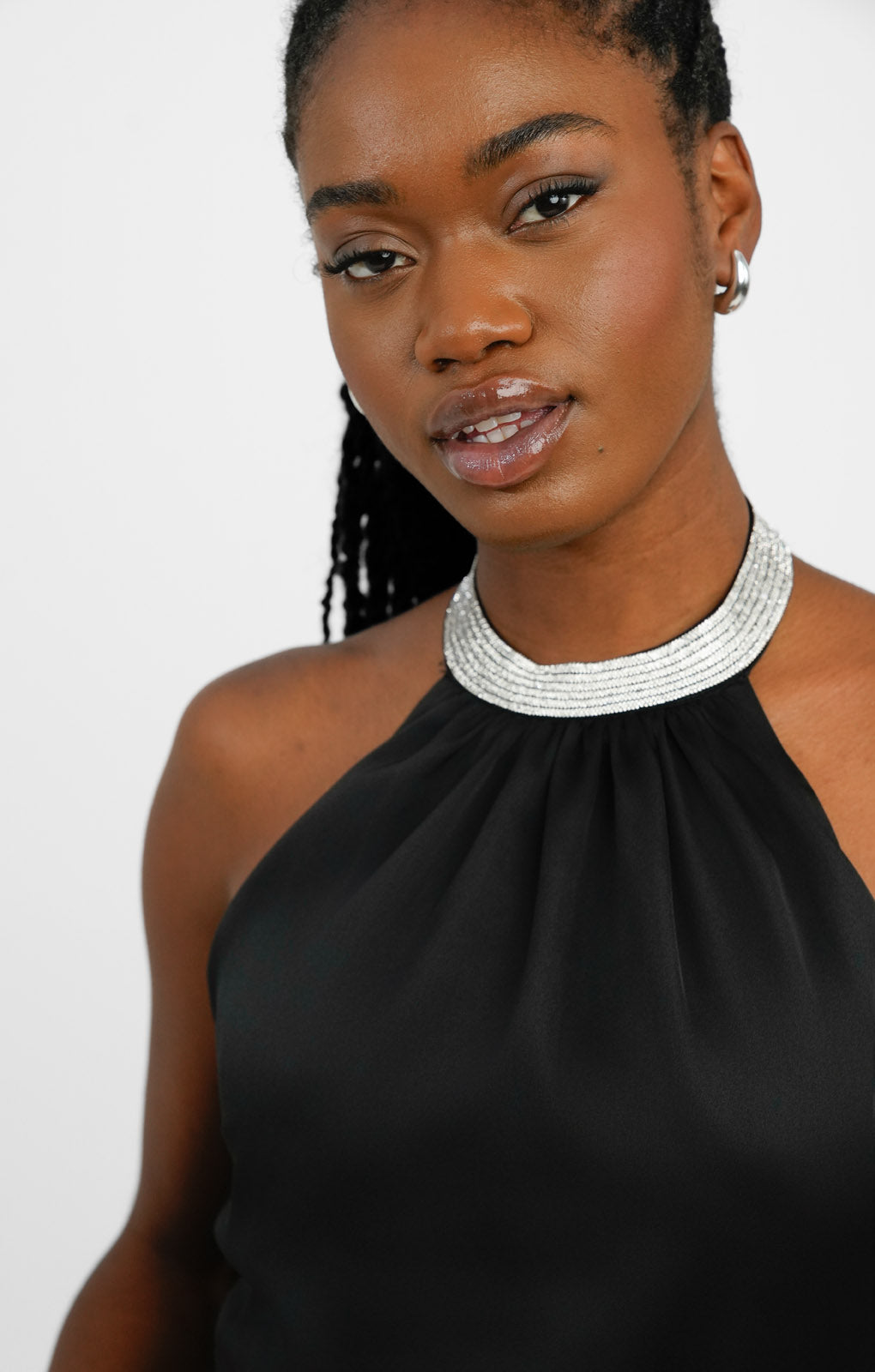 Forever New Embellished Tie Back Top In Black