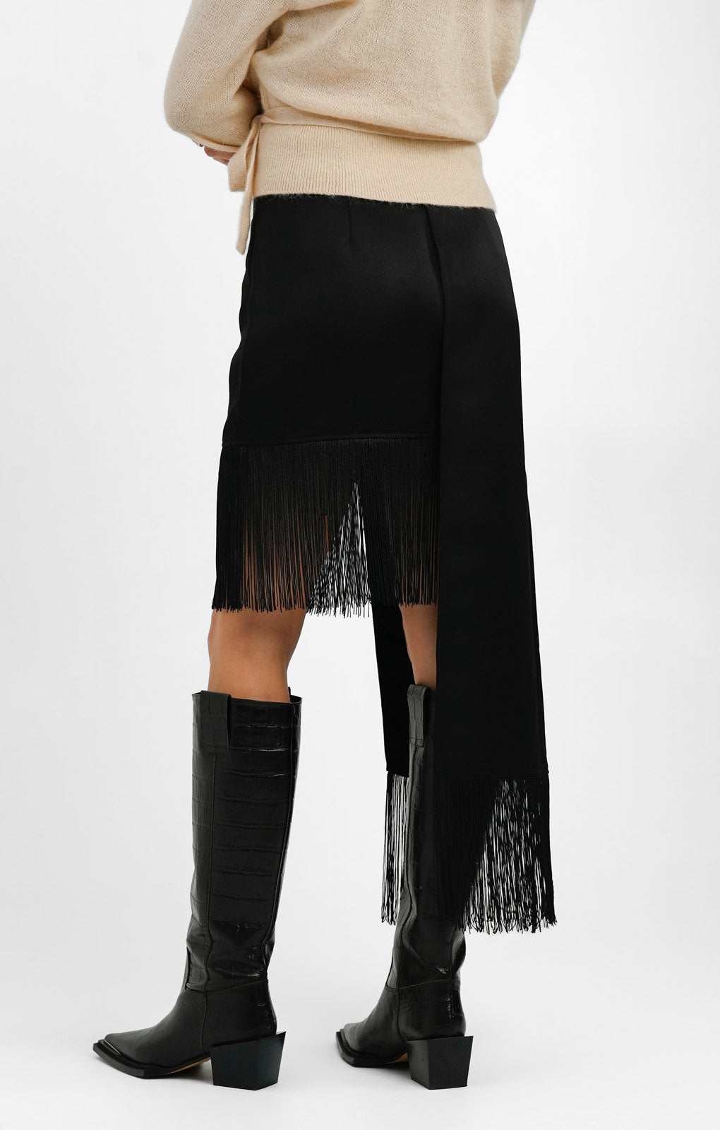 NA-KD x Josefine Hj Fringe Mini Skirt In Black