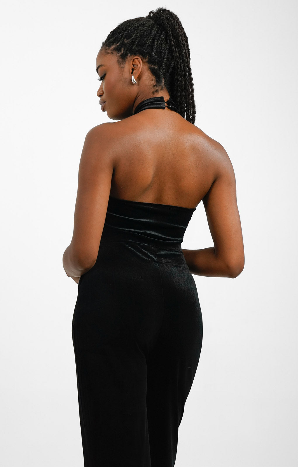 NA-KD Velvet Jumpsuit In Black