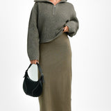 NA-KD Co-Ord Knitted Midi Skirt In Brown