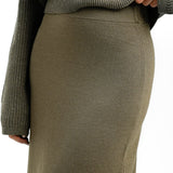 NA-KD Co-Ord Knitted Midi Skirt In Brown