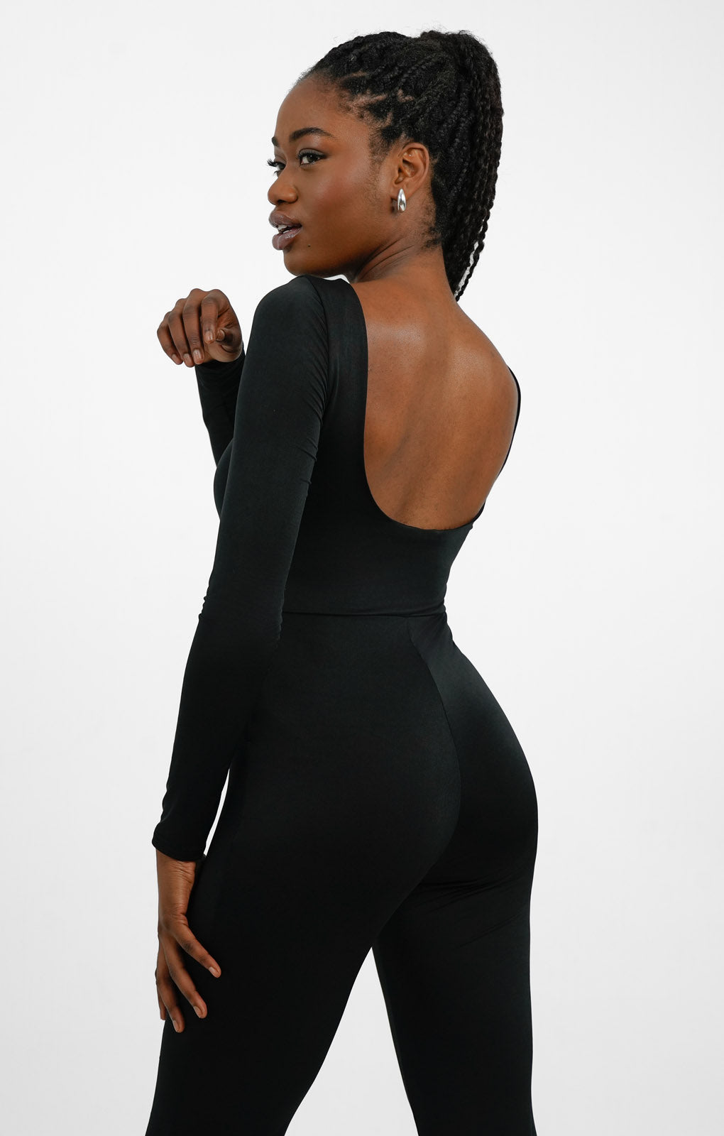 NA-KD Open Back Jumpsuit In Black