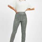 4th & Reckless Petite Exclusive Sequin Split Hem Leggings In Gunmetal