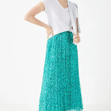 Hush Chiffon Pleat Skirt In Abstract Animal Print