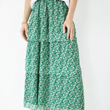 Hush Hallie Layered Skirt In Leafy Floral