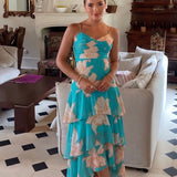Hutch Milo Dress in Teal Tropical Flower