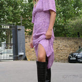 Topshop Rio Leather Western Style Knee High Boot In Choc Croc