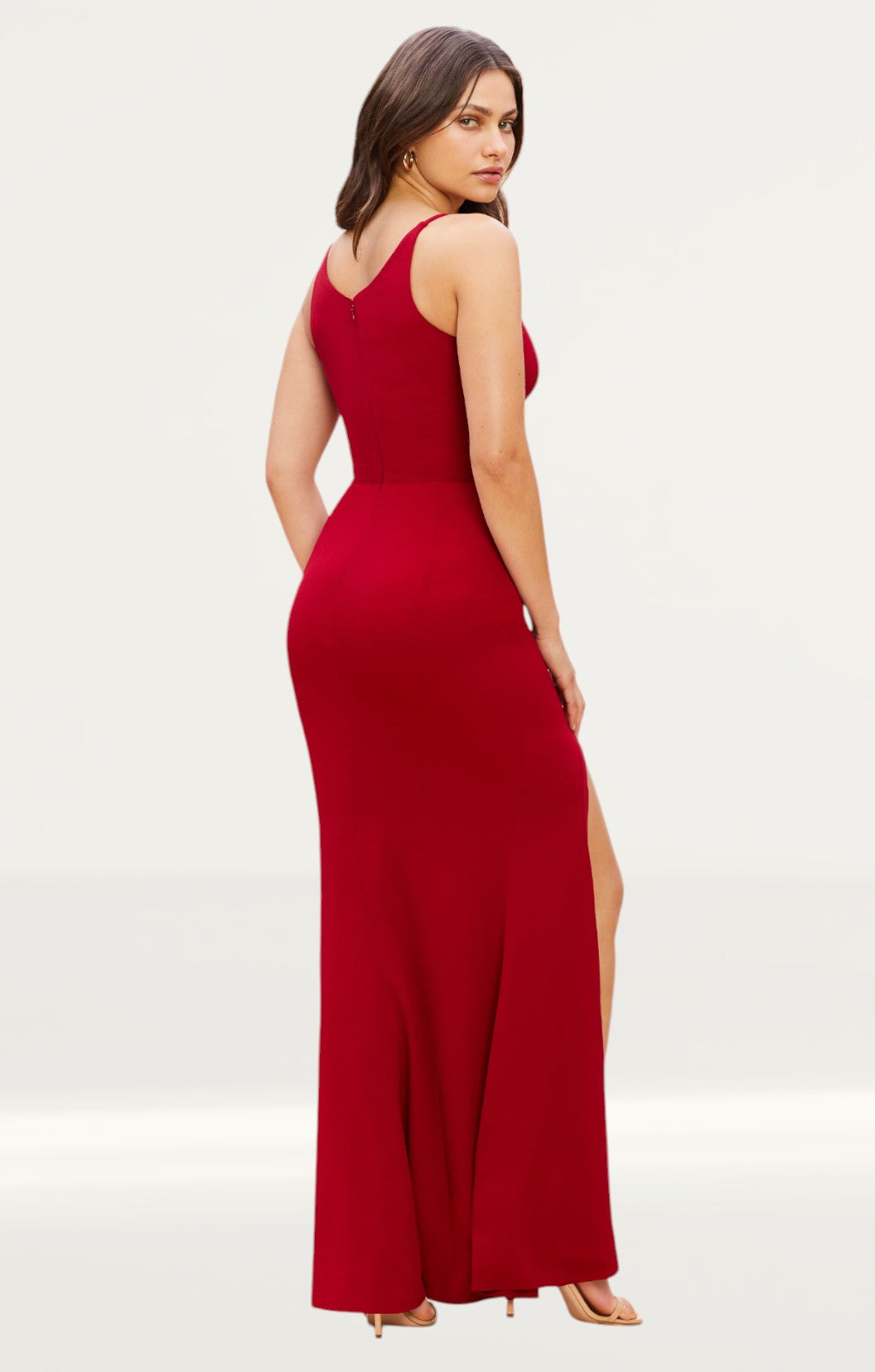 Dress The Population Iris Maxi Dress in Garnet