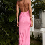 Runaway the Label Isola Pink Midi Slip Dress