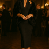 Vesper Shanley Black Midaxi Dress