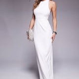 Jarlo Maxi Dress With Asymmetric Cut-Out Back in Ivory