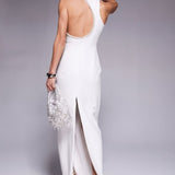 Jarlo Maxi Dress With Asymmetric Cut-Out Back in Ivory